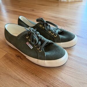 Women’s Superga Green Suede Sneakers